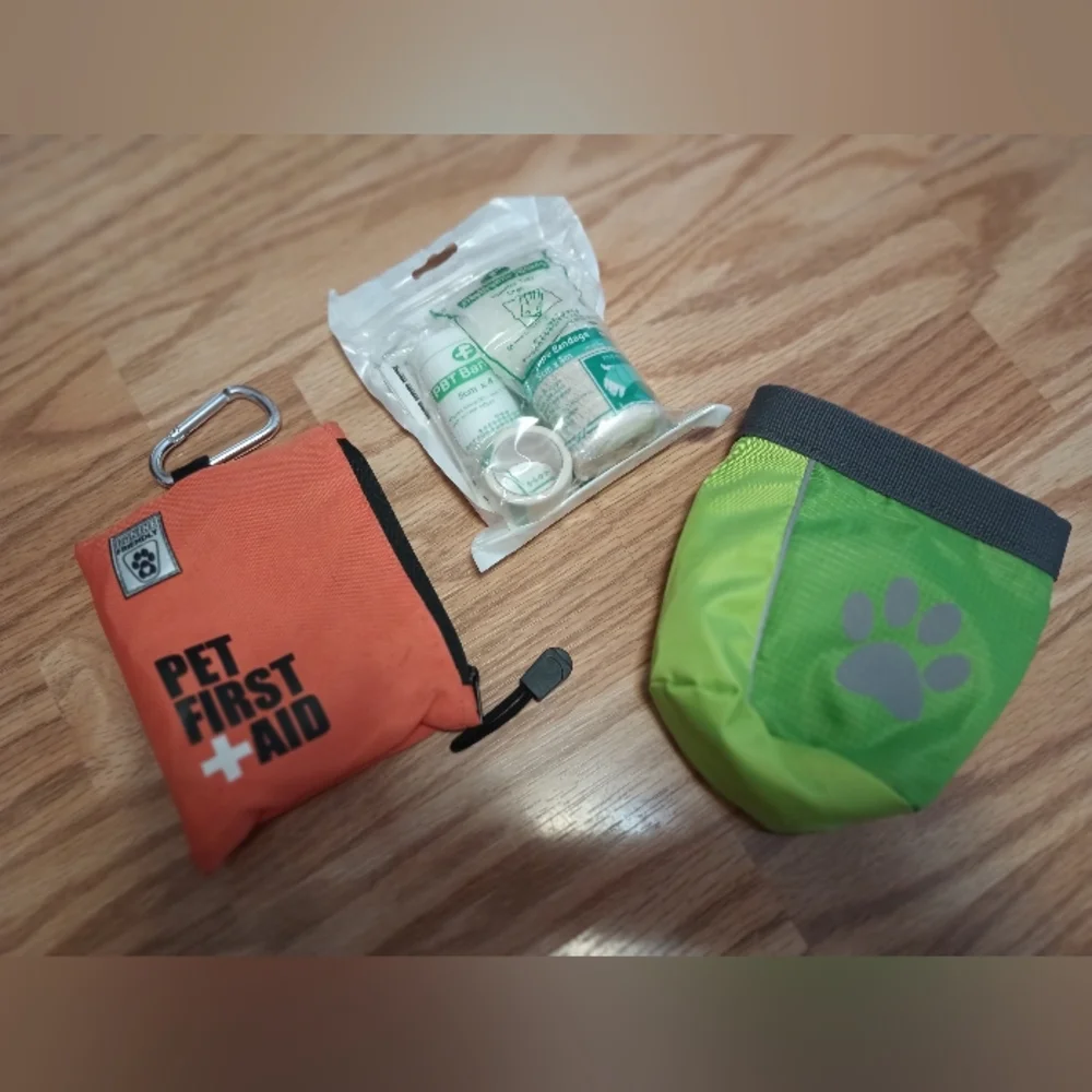 First Aid Kit & Water Bottle Holder For Dogs.